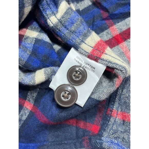LL Bean Signature XL Slim Fit Flannel Shirt Blue Red Plaid Soft 100% Cotton - Picture 8 of 8